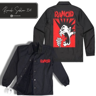 เสื้อแจ็กเก็ตโค้ช RANCID พิมพ์ลายโลโก้ HARD ROCK PUNK HARDCORE สไตล์วินเทจ ขนาดใหญ่ กันน้ํา สีดํา สําหรับผู้ชาย และผู้หญิง