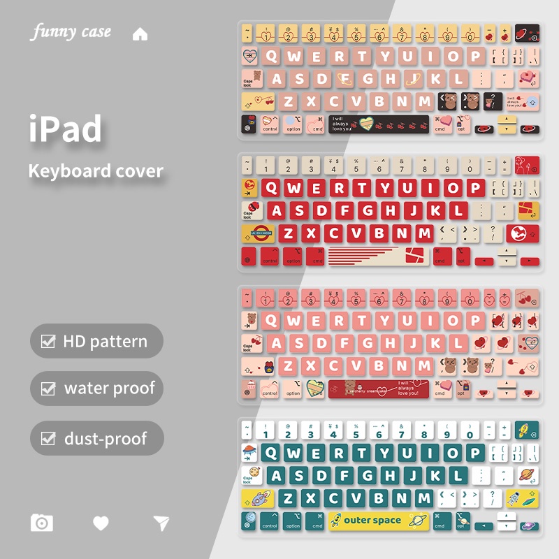 Keyboard & Trackpad Covers 156 บาท Suitable for magic keyboard film 2022 IPad Pro4 11 inch ipad pro 6 12.9 ipad air 4/5 10.9 protection Cover silicone cartoon keyboard Cover Computers & Accessories