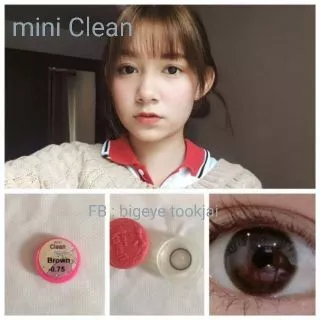 💖 Kitty Kawaii ๑ mini Clean & Cleen สายตา -00 ถึง -1000 brown gray Contactlens บิ๊กอาย คอนแทคเลนส์ ราคาถูก แถมตลับ
