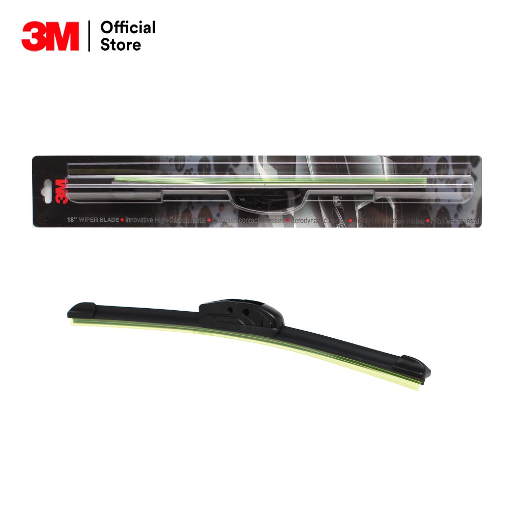 3M ใบปัดน้ำฝน 3เอ็ม รุ่นซิลิโคน Frameless  แนบสนิทปัดน้ำฝนได้ดีเยี่ยม ขนาด 18 นิ้ว จำนวน 1 ชิ้น ราคา ถูกที่สุด ดีลบีเคเค