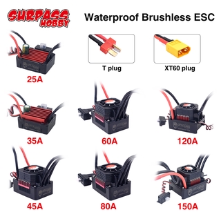 Fcrctoys Surpasshobby Esc 150A 80A 120A 25A 35A 45A 60A มอเตอร์กันน้ําสําหรับรถบังคับวิทยุ 1/8 1/10 1/12