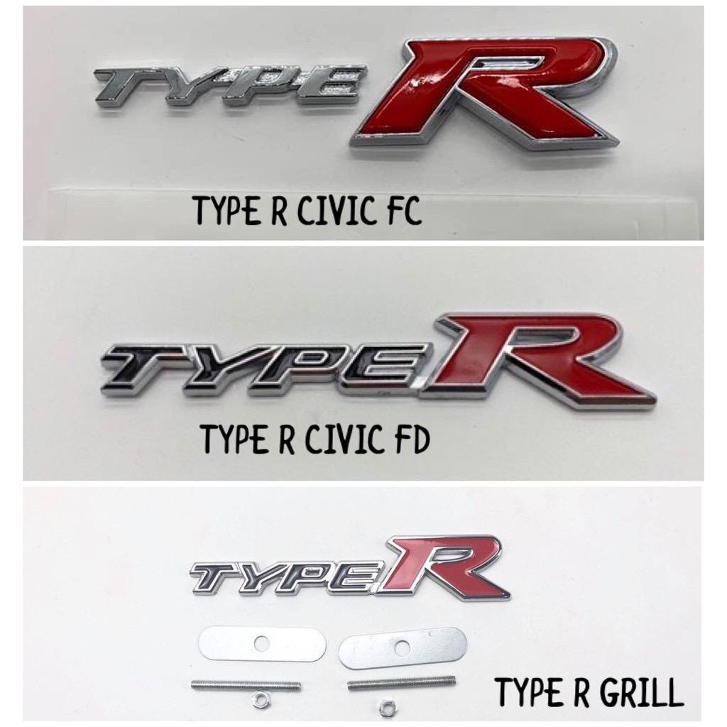 โลโก้ Honda CIVIC FC TYPE R Emblem TypeR Honda CIVIC Baru CIVIC X TYPE R CIVIC FC TYPE R CIVIC FD TYPE R