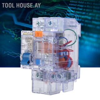 [Tool House.ay] เบรกเกอร์วงจรไฟฟ้า แบบใส DZ47LE - 63 1P+N C63 สำหรับใช้ในครัวเรือน