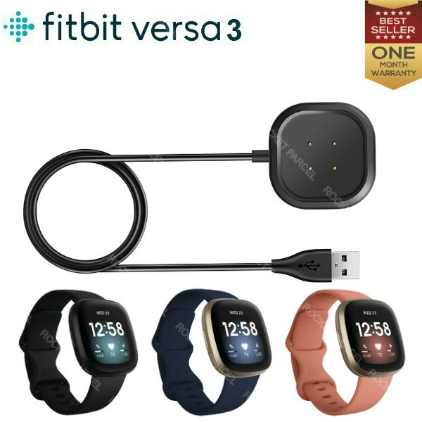 Fitbit Versa 4 / Versa 3 / Versa 2 / Versa / Sense / Charge 5 / Charge 4 / Charge 3 / Charge 2 - สายชาร์จ USB / สายเคเบิลข้อมูล
