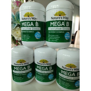 วิตามินบีรวมเข้มข้น บรรเทาอาการเครียดได้ดี Natures Way Mega B 200 เม็ด นำเข้าจากออสเตรเลีย 100% !!