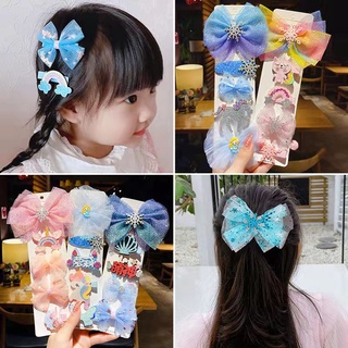 Korean Little Princess Cartoon Print Bow Hair Clips