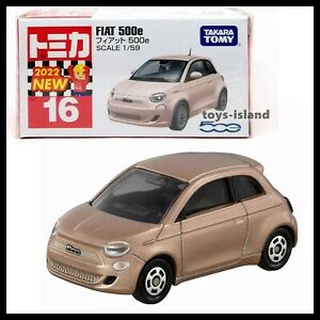 รถเหล็กTomica ของแท้ Tomica No.16 Fiat 500e (มีสติ๊กเกอร์ First Lot 2022)