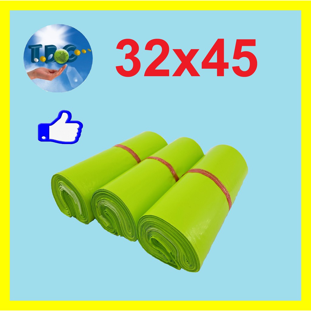 ถุงไปรษณีย์สีเขียว (32x45) ซองไปรษณีย์สี ซองพัสดุสี ถุงพัสดุ แพคละ100ใบ ถุงไปรษณีย์พลาสติก