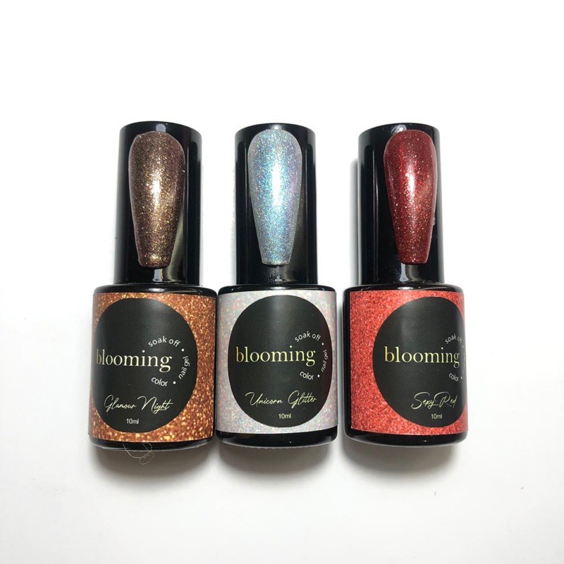 MERAH NAIL GEL BLOOMING NAIL GEL UNICORN, RED, ROSEGOLD