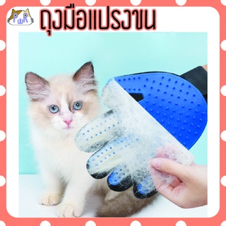 ถุงมือแปรงขนแมว สุนัข กระต่าย สัตว์เลี้ยง pet grooming glove [ถุงมือ]