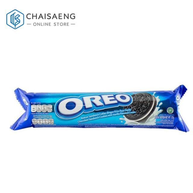 Oreo Chocolate  โอรีโอ้ คุกกี้แซนวิชรสช็อกโกแลตสอดไส้ครีมกลิ่นวานิลลา133 กรัม