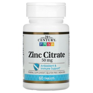 ราคาพร้อมส่งด่วน >> 21st Century, Zinc Citrate, 50 mg, 60 Tablets บำรุงผม ผิวและเล็บ   *** รอไม่ไหว อย่าซื้อ ***