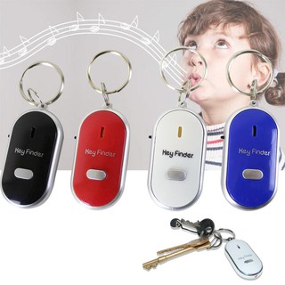 พวงกุญแจกันหาย ระบบผิวปากพร้อมไฟกระพริบ พวงกุญแจกันของหายแบบพกพา LED Whistle Key Finder