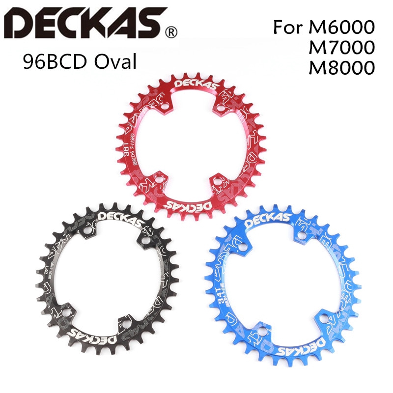 Deckas รูปไข่ 96BCD Chainring MTB จักรยานเสือภูเขาจักรยาน 32 ครั้ง 34 ครั้ง 36/38 ครั้ง crankset แผ่นฟันชิ้นส่วนสำ