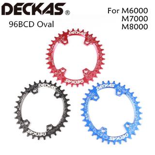 Deckas รูปไข่ 96BCD Chainring MTB จักรยานเสือภูเขาจักรยาน 32 ครั้ง 34 ครั้ง 36 ครั้ง 38 ครั้ง crankset แผ่นฟันชิ้นส่วนสำ