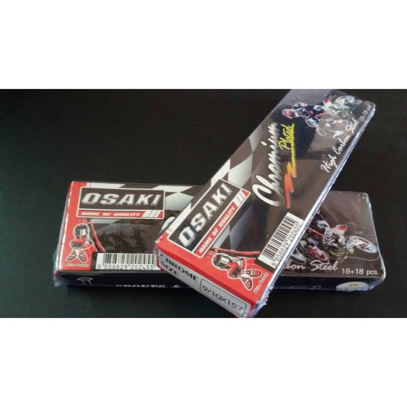 ซี่ลวดชุบโครเมี่ยมหน้า-หลัง ยี่ห้อ OSAKI ใส่ Wave,Nova,Sonic,MSX ขอบ17 เบอร์ 9x184,9x157 (ราคายกคู่ห