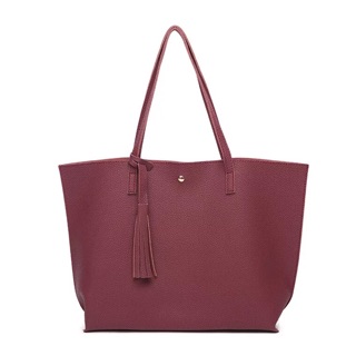 กระเป๋าสะพายไหล่สีแดง 10color tote bag