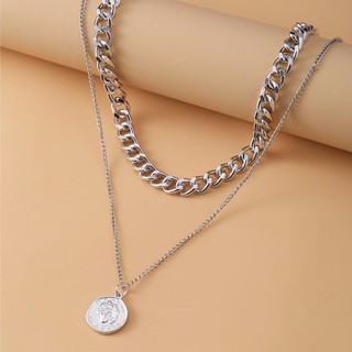 Coin charm layers necklace  สร้อยคอจี้เหรีญ