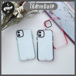 -พร้อมส่งในไทย-ซิลิโคนนุ่ม เคสใส เคสเหลี่ยมกันกระแทก กล้อง สีลูกกวาด สำหรับIP 7/8/7P/XR/11/12/13/13PRO/13PROMAX #034