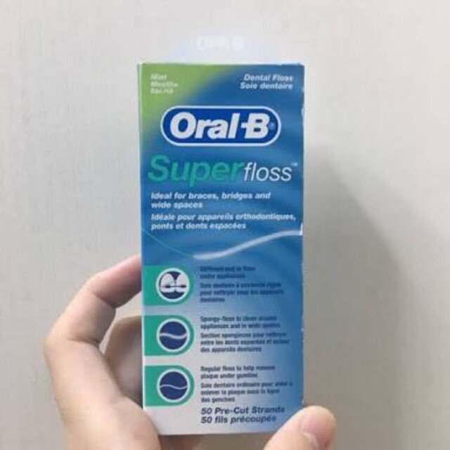 ซื้อ ถูกสุด ส่งเร็ว ไหมขัดฟันชนิดพิเศษ oral b ออรัลบี superfloss ซุปเปอร์ฟลอซ 50 ชิ้น