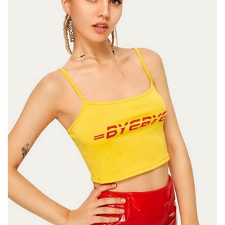 =BYEBYE=  Yellow Crop ครอปสายเดี่ยวสีเหลือง