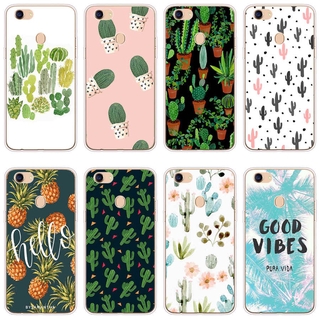 OPPO A39 A57 Reno 2 A12 A83 F5 F7 A73 Case TPU Soft Silicon Protecitve Shell Phone casing Cover Cactus