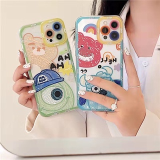 OPPO A96 A76 A16 A54 A15 A15S A53 A33 2020 A52 A92 A72 A31 A74 A95 A94 A1K A3S A9 A5 2020 A7 A5 S A12 A11K A37 Reno 10 7 7Z 5 F 5F 4G 5G Reno7 Reno5 F11 Neo 9 Cute Cartoon Monster University Sulley Michael Mr.Q Line Graffiti Fine Hole Case STD 09