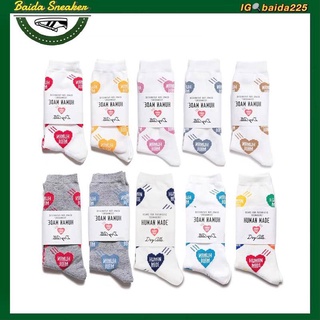 (💯🇰🇷) นำเข้าจากเกาหลี Nick Socks ถุงเท้า HUMAN MADE ถุงเท้าลายหัวใจ ถุงเท้าน่ารัก สไตล์เกาหลี สำหรับผู้ชายและผู้หญิง