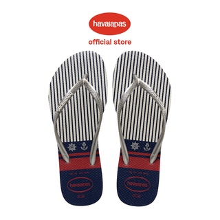 Havaianas รองเท้าแตะ แบบบาง เหมาะกับเดินเรือ สําหรับผู้หญิง สีขาว สีเงิน