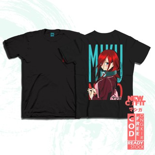 ชุดใหม่. เสื้อยืด พิมพ์ลายการ์ตูนอนิเมะ Miku NAKANO 5 TOUBUN NO HANAYOME ราคาถูก สไตล์ญี่ปุ่น