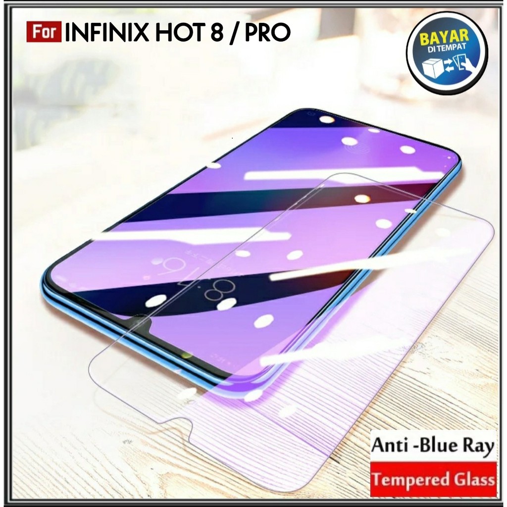 Di AlvaCaseAcc กระจกนิรภัยแสงสีฟ้าสําหรับ Infinix Hot 8 / 8 PRO กระจกป้องกันรอยขีดข่วน