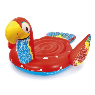 Bestway แพยางนกแก้วสีแดง ขนาดใหญ่ นั่งได้ 6 คน Inflatable Bestway Giant Red Parrot Pool Float