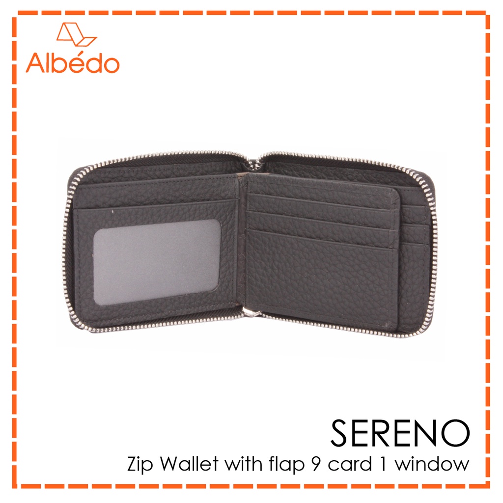 Albedo محفظة SERENO جلد طبيعي بسحاب دائري — صورة 4