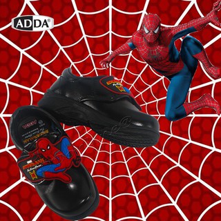 รองเท้า ADDA  รองเท้านักเรียนเด้กผู้ชาย รองเท้าหนังสีดำ Spider Man ใส่สบาย สบายเท้า สินค้าแท้ รุ่น 41A11,41A16