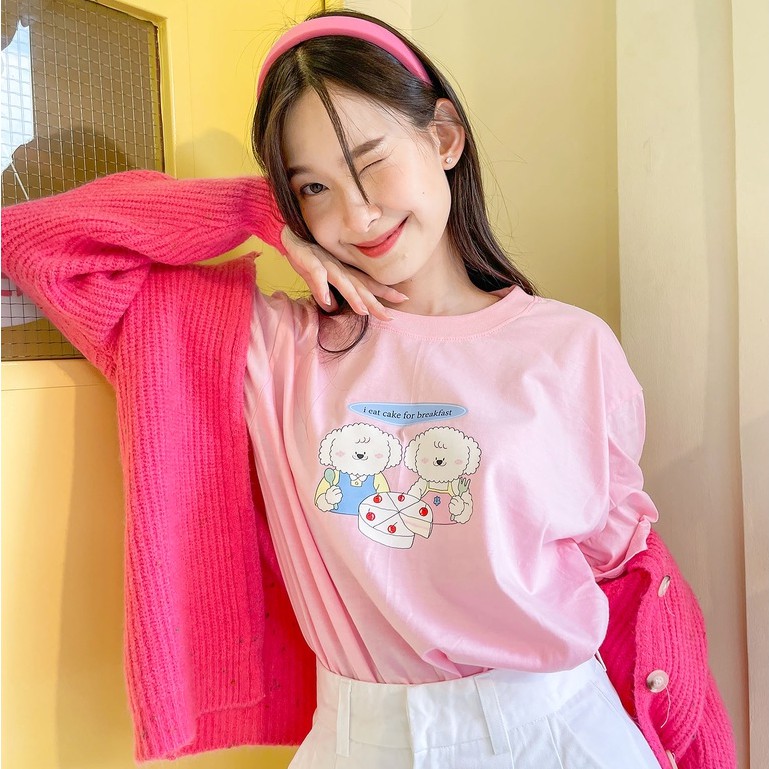 Live101# เสื้อคัตตอล มีหลายสี “ทาสเหมาเเมว” สไตล์เกาหลี Dream Big Tshirt โอเวอร์ไซน์ สาวอวบใส่ได้ พร้อมส่ง