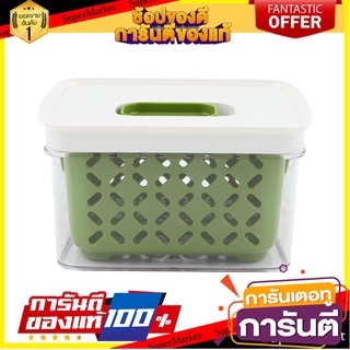 กล่องจัดเก็บในตู้เย็นซ้อนได้19x14x11cm.KECH ตะกร้าใส่ของในครัว REFRIGERATOR CONTAINER KECH 6191 19X14X11CM