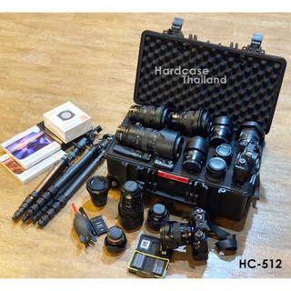 12 กระเป๋ากล้องล้อลาก Hardcase HARZ รุ่น HC-512 สีดำ ไส้โฟมลูกเต๋า