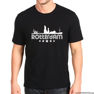 เสื้อยืด พิมพ์ลายกราฟฟิค Kawaii Rotterdam Skyline Baseball สไตล์ฮาราจูกุ แฟชั่นเรโทร สําหรับผู้ชาย 614175