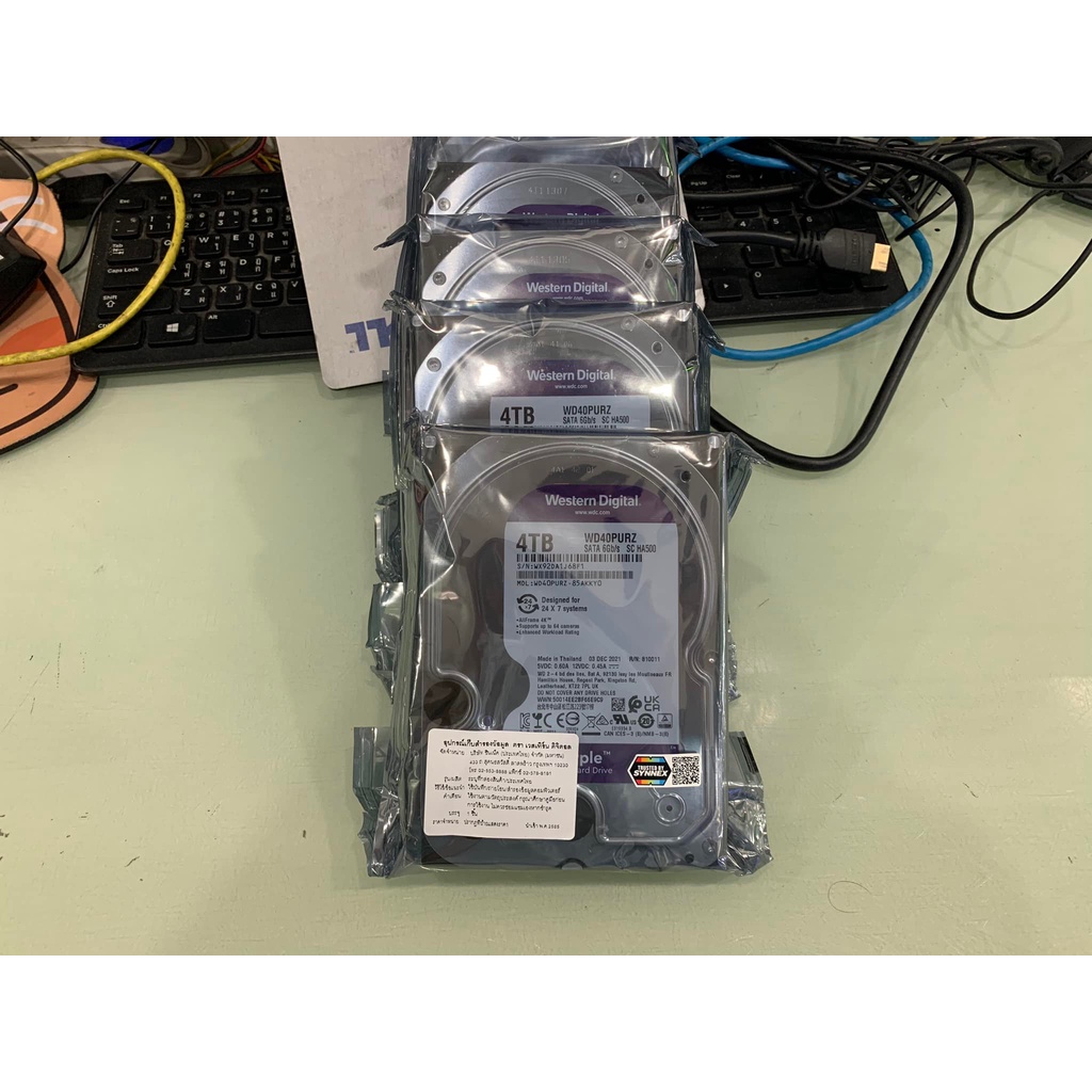 4TB. WD Purple WD40PURZ ของใหม่ รับประกันเกือบ 3 ปี  06/2025