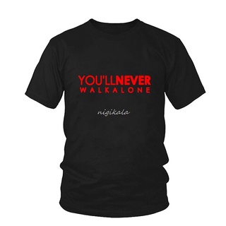 เสื้อยืดผ้าฝ้ายพิมพ์ลาย เสื้อยืด พิมพ์ลาย You Will Never Walk Alone Liverpool สไตล์สตรีท แฟชั่นสําหรับผู้ชาย