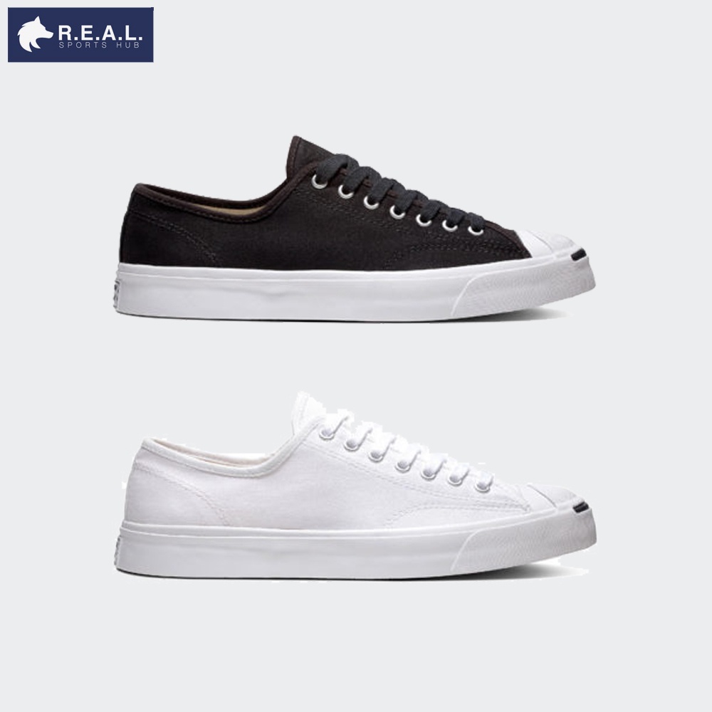 💸ลด65.-ใส่โค้ดTHIKWX1N💸รองเท้าลำลอง Converse Jack Purcell Cotton Ox [ Black&White ] รุ่นใหม่พื้นขาว