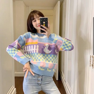เสื้อสเวตเตอร์ เสื้อไหมพรมลายฟรุ้งฟริ้งมุ้งมิ้ง กิ้งกิ้งกิ้งกิ้ง🦢✨🛼🥐🌷