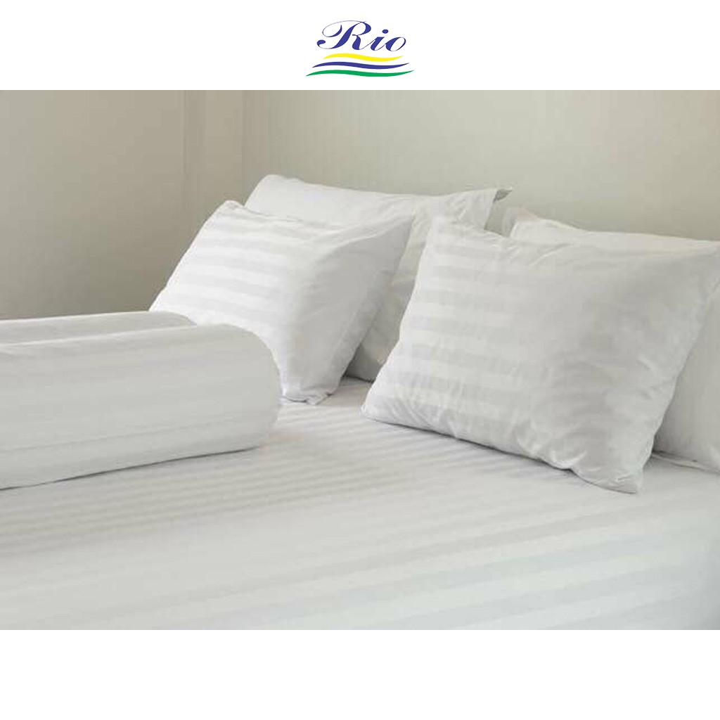 COMBO 2 ปลอกหมอนโรงแรม RIOTEX สีขาวธรรมดา (T1) สีขาวลาย (S1) ขนาด 50x70/ 40x60/ 35x105 ซม. T300