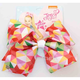 โบว์ JOJO SIWA  โบว์โจโจ้ฮิตติดเทรน ไซด์ใหญ่ 8 นิ้ว(L)จั้มโบ้ไซด์ ลวดลายหลากสี สวยหรู เก๋ น่ารัก