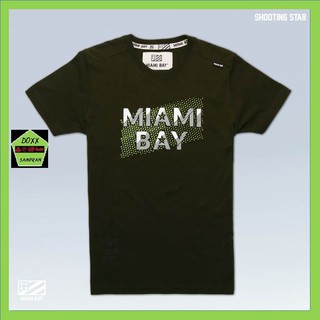 Miami bay เสื้อคอกลม ชาย  รุ่น Shooting Star สีเขียว ขี้ม้า