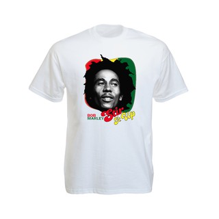 เสื้อยืดราสต้าTee-Shirt Stir It Up Bob Marley เสื้อยืดสีขาว/สีดำลาย Bob Marley Stir It Up พร้อมสีราสต้า White/Black Tee