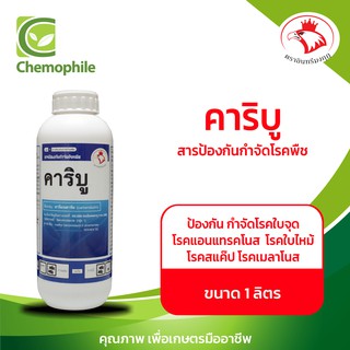 คาริบู ป้องกัน กำจัดโรคใบจุด โรคแอนแทรคโนส  โรคใบไหม้ โรคกาบใบแห้ง โรคราแป้ง  โรคสแค็ป โรคเมลาโนส ขนาด 1ลิตร