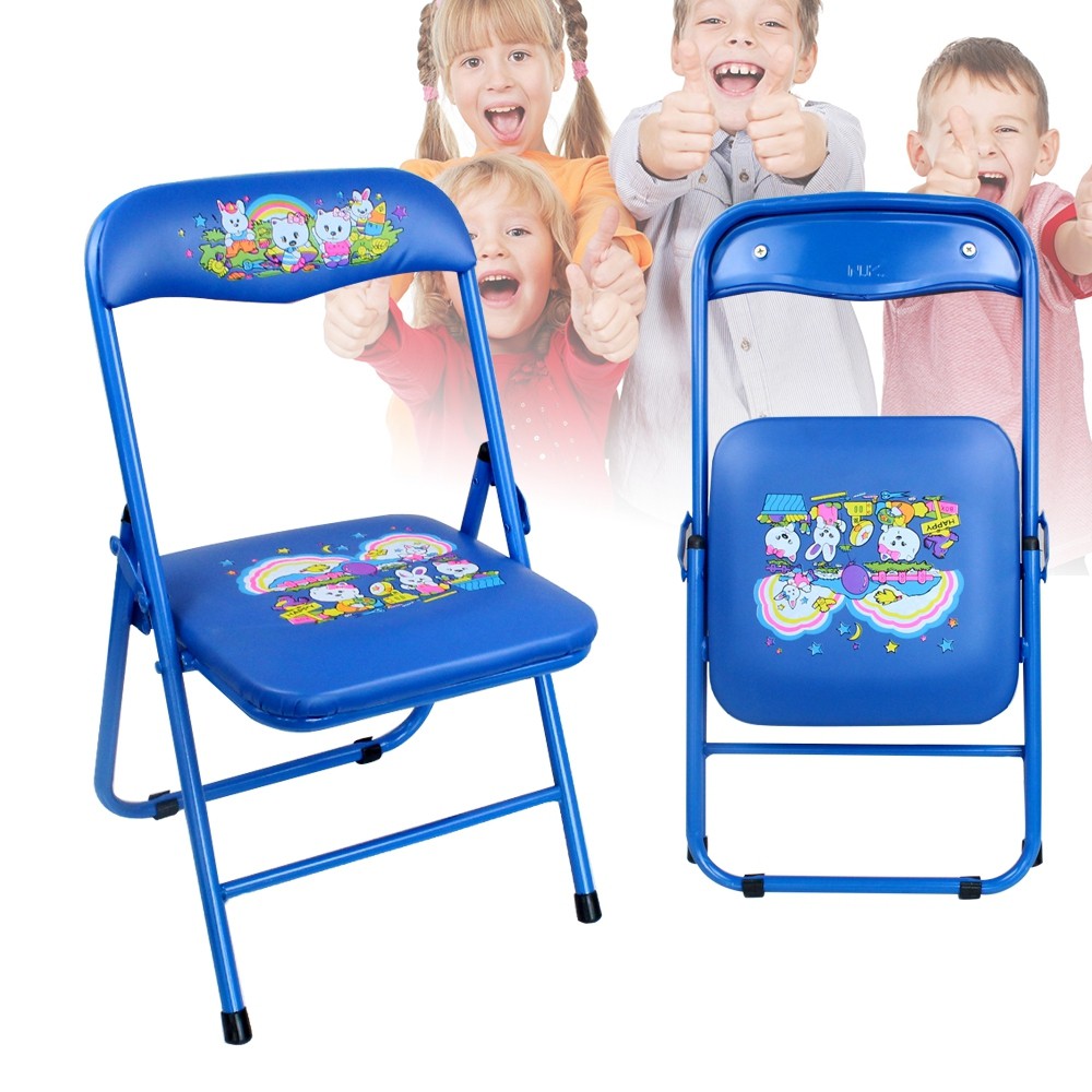 Telecorsa เก้าอี้พับอเนกประสงค์ สีน้ำเงิน รุ่น Learning-Thai-english-chair-08a-June