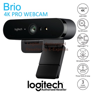 Logitech BRIO Webcam กล้องเว็บแคม 4K Ultra HD พร้อมด้วย RightLight™ 3 ที่มี HDR ของแท้ รับประกันศูนย์ 3ปี