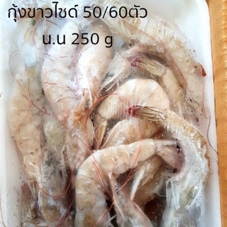 🦐กุ้งขาวไม่แกะเปลือกไซส์ 50/60 ตัวโล